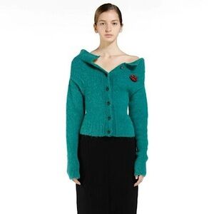N°21 embellished off-the-shoulder cardigan